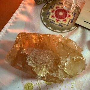 Honey Calcite Crystal - beautiful color and shine!